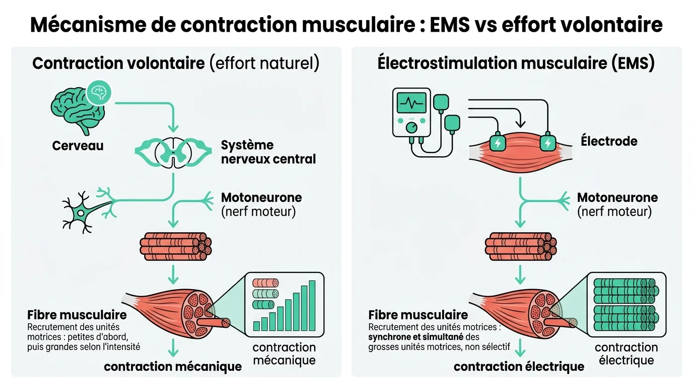 Mécanisme de contraction musculaire : EMS vs effort volontaire