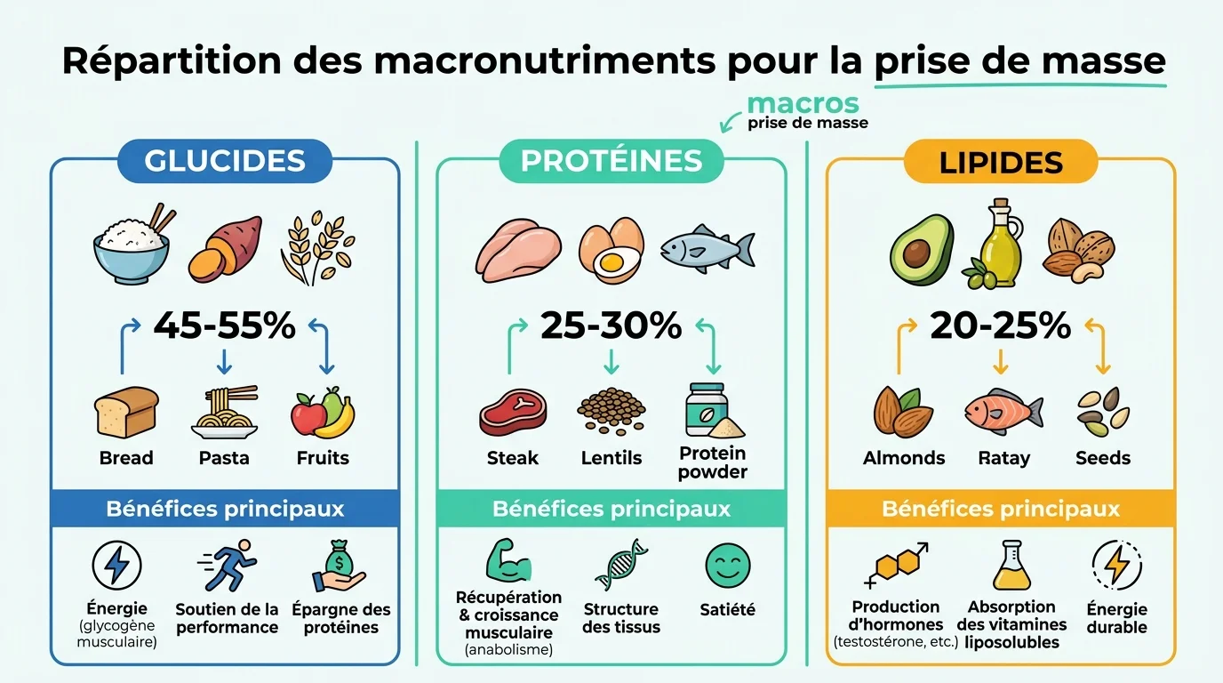 Répartition des macronutriments pour la prise de masse